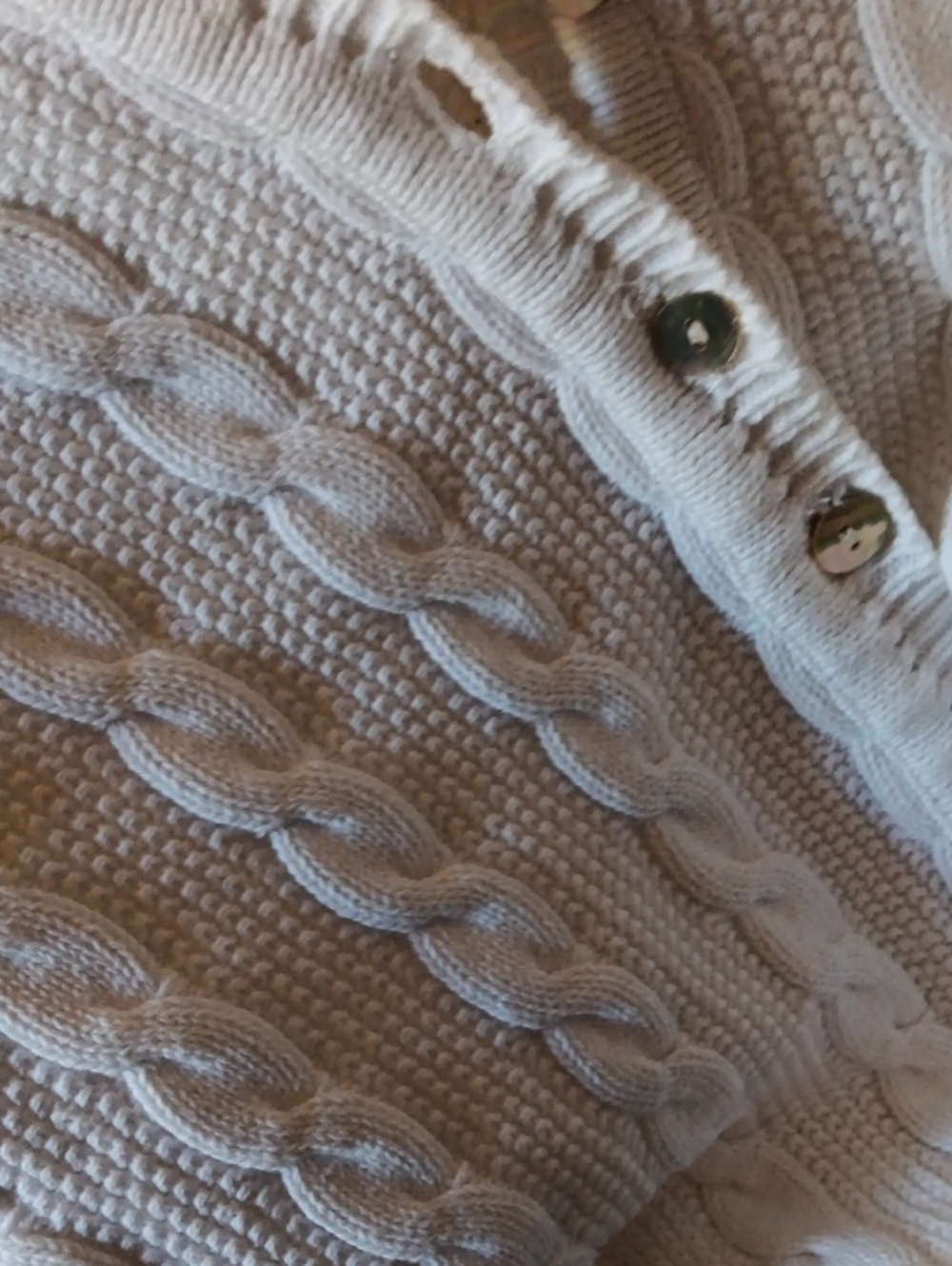 Cream Cable Knit Button-Up Cardigan